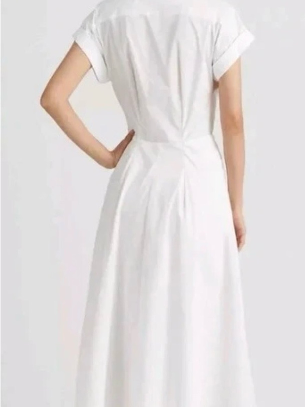 Lauren Ralph Lauren Twist Front Cotton Blend White Shirtdress Size 10 - Picture 2 of 10